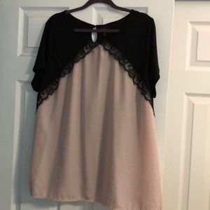 Plus blouse lace detail